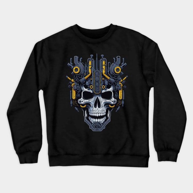 Mecha Skull S01 D10 Crewneck Sweatshirt by Houerd